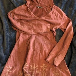 Prana yoga tunic dress burgundy cotton XL